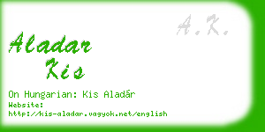 aladar kis business card